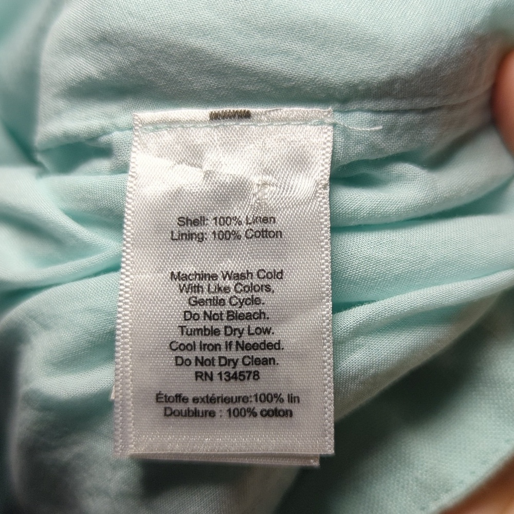 Vineyard Vines Linen Pintuck Cisco Swing Dress Crystal Blue Women's Size 4 - Picture 4 of 5